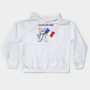 French kitty Kids Hoodie